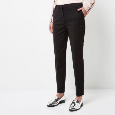 Black slim tapered smart trousers